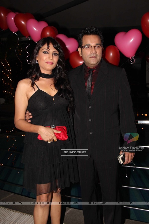 Indranil Bhattacharya with wife Anjali Mukhi at 100 Episode Success Party of Ram Milaayi Jodi