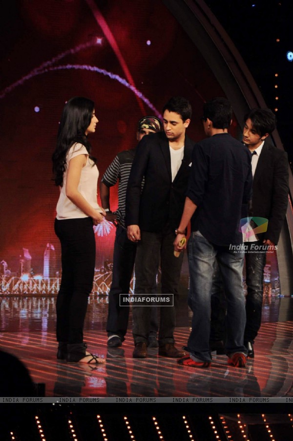 Imran Khan and Katrina Kaif on the sets of India's Got Talent. .